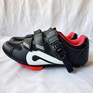 Peloton Women's Cycling Shoes With Cleats Black/White/Red Size EU 38/US 7